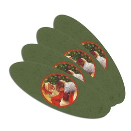 Christmas Holiday Jolly Santa and Child Double-Sided Oval Nail File Emery Board Set 4 Pack