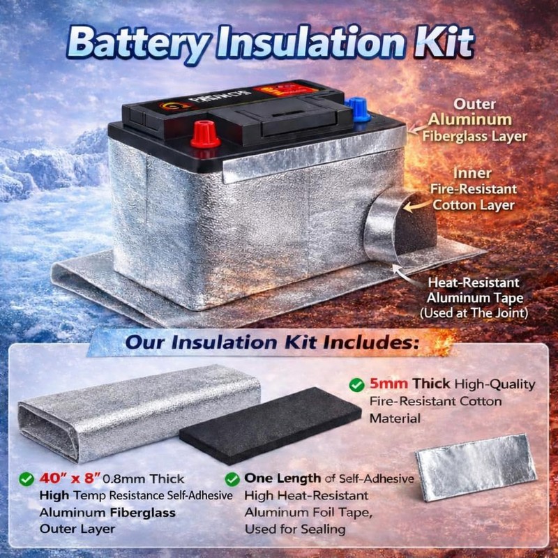BSTFLEX Battery Wrap Heat Shield Barrier Cell Saver Battery Insulation