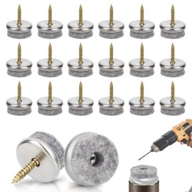 Pack of 100 Felt Gliders Screws 22 mm Round Chair Gliders Felt Gliders Nail 5.5 mm Thick Chair Leg Protectors Furniture Pads for Furniture Chairs Laminate Parquet Tiles (Grey)