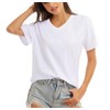 LOVFEE Women's Basic Cotton V-Neck Short Sleeve Tee Loose Casual