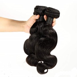 SINGLE BEST Body Wave 3 Bundles with Closure 100% Unprocessed 10a Brazilian Body Wave Human Hair Weave with 4x4 Lace Closure Natural Color 121212+10 inch