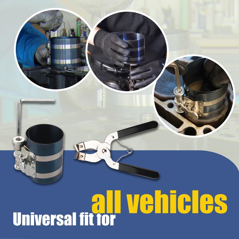 RETEPIF 3 Inch Piston Ring Compressor Tool Car Engine Piston