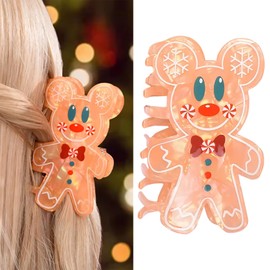 Christmas Hair Clips Gingerbread Man Hair Claw Clips Large Cute Claw Clip Snowflake Candy Design Xmas Hair Jaw Clamp Woman Girls Hair Accessories for Christmas Party（01）