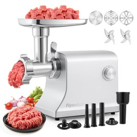 Flyseago Electric Meat Grinder 3200w Commercial Heavy Duty Metal Gearbox Meat Grinder and Sausage Stuffers, Kubbe Kit for Household Use & Commercial