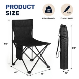 Simple Deluxe Folding Camping Chairs, Ultralight & Compact, Backpacking Chair, Portable Camping Chairs for Outdoor Camp, Travel, Beach, Picnic, Hiking