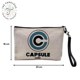 Canvas Bag - Capsule Corp. Geek Video Games Series - Linen Look Cosmetic Bag - Purse - 15 x 10 cm, linen, Cosmetic bag