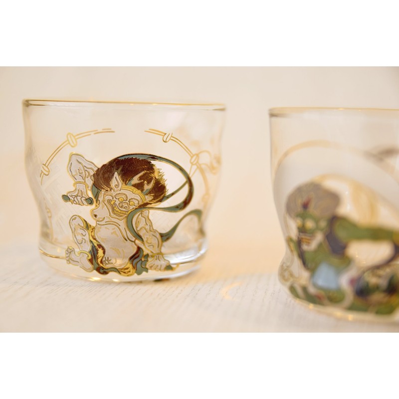ADERIA S6226 Japanese Sake Glasses, Fujin and Thunder Sake Glass