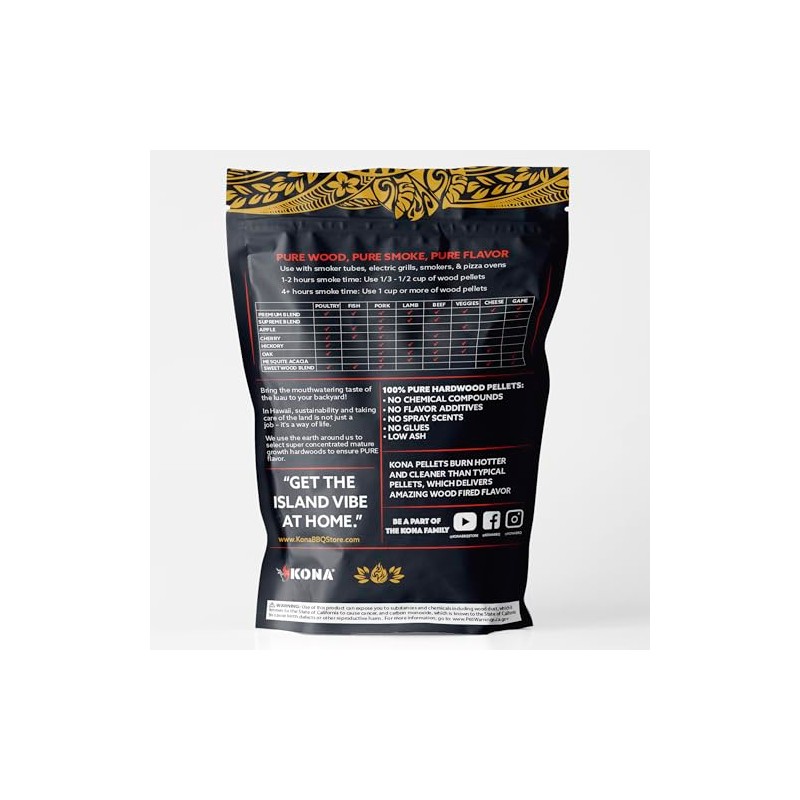 Kona Premium Blend Indoor Smoker Pellets - 2 lb Resealable