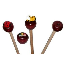 Wooden Pointer, AA-780AP36-36" Made in USA w/Round Apple & red Rubber end Cap, Perfect for Smart Board Screen.
