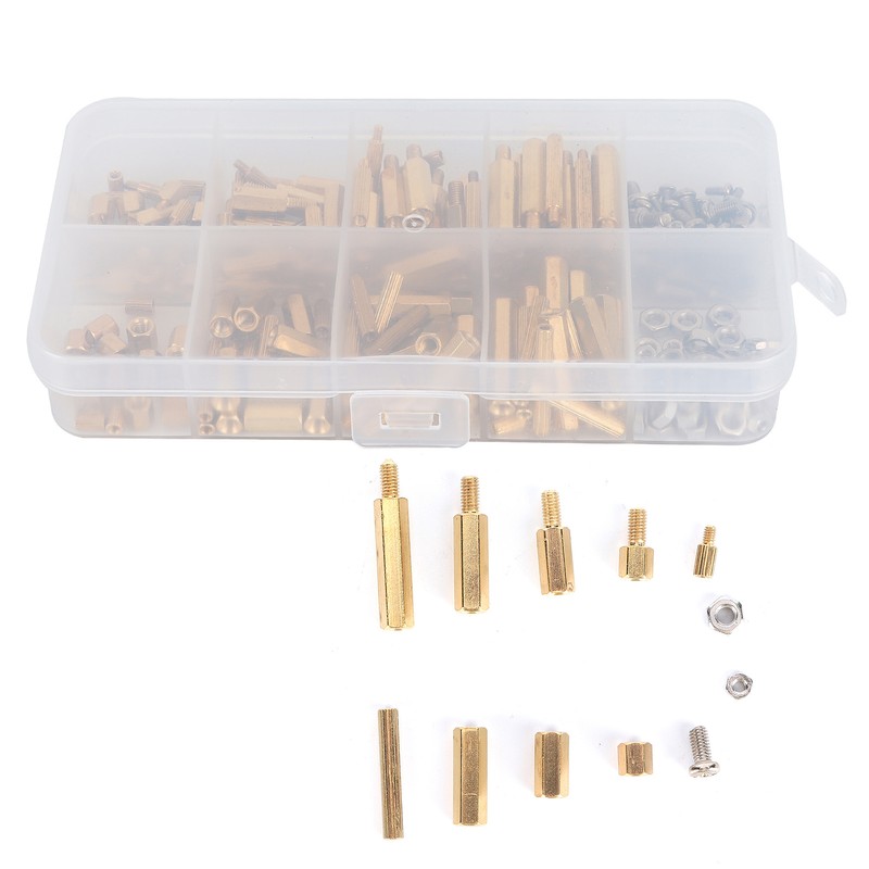 240Pcs Brass M2 M3 Hex Standoff Nut Screw Kit for