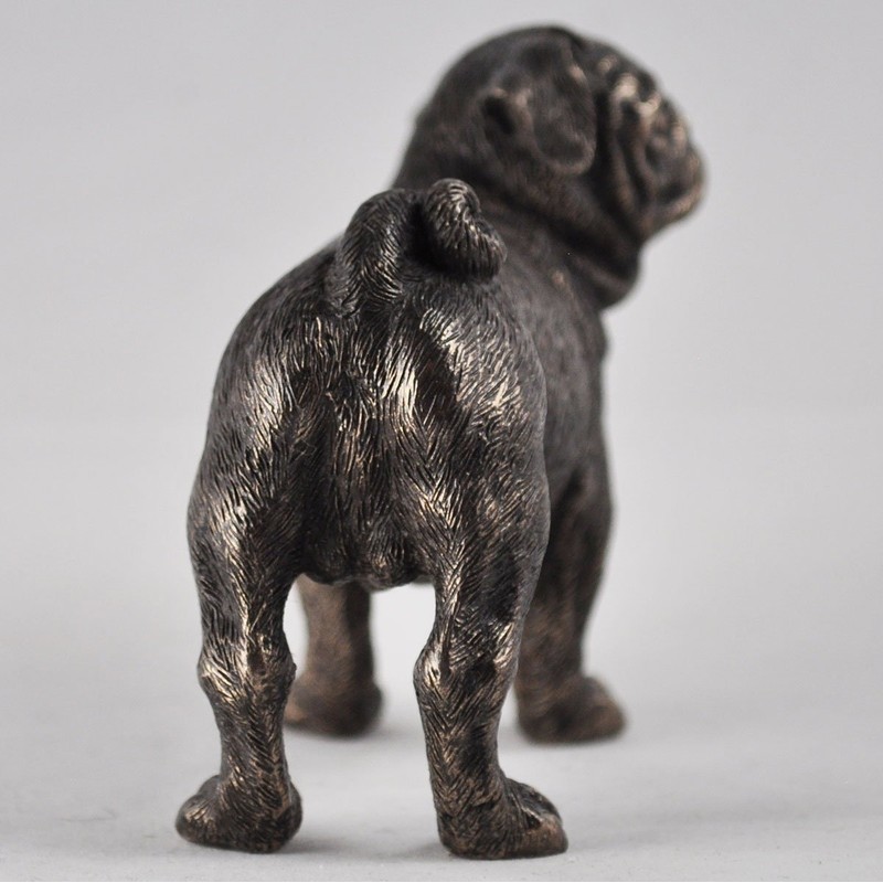 Fiesta Studios Pug Standing Cold Cast Bronze Sculpture Dog Home