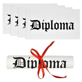 50 Graduation Diploma Guest Napkins Black and White Disposable Paper Grad Award Dinner Hand Napkin for Graduates School Parties Celebration Table Setting Party Tableware Decor with Red Ribbon Roll