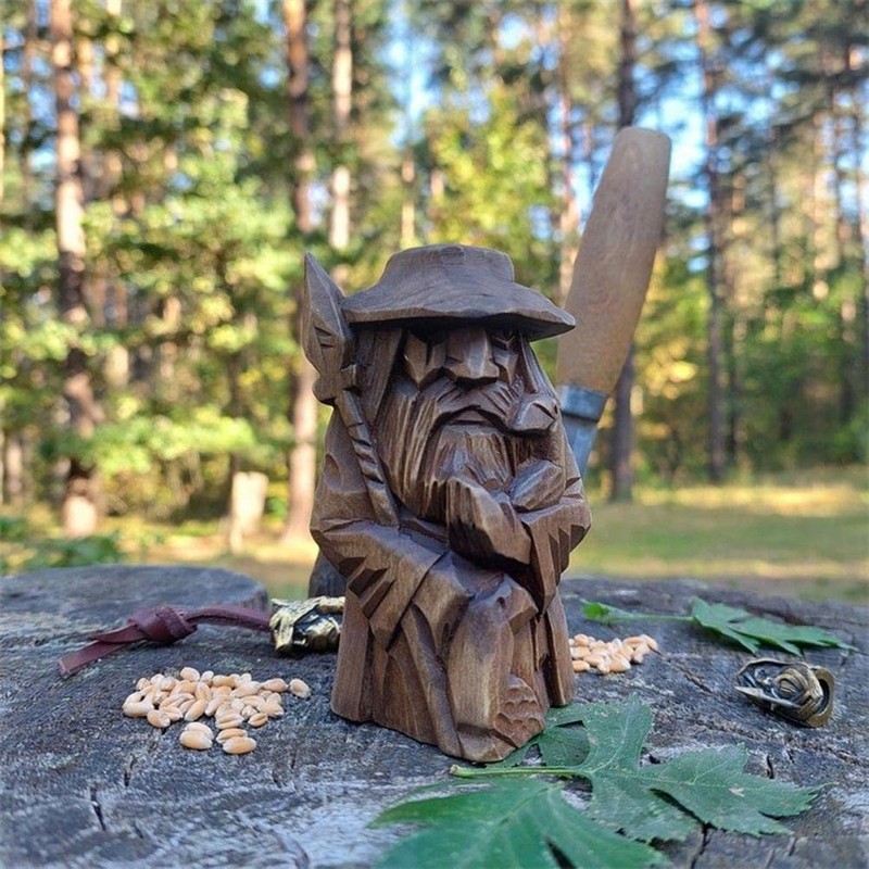 Viking Gnome Statue, Exquisite 1.97x2.36x3.94in Prevent Aging Viking Statue for