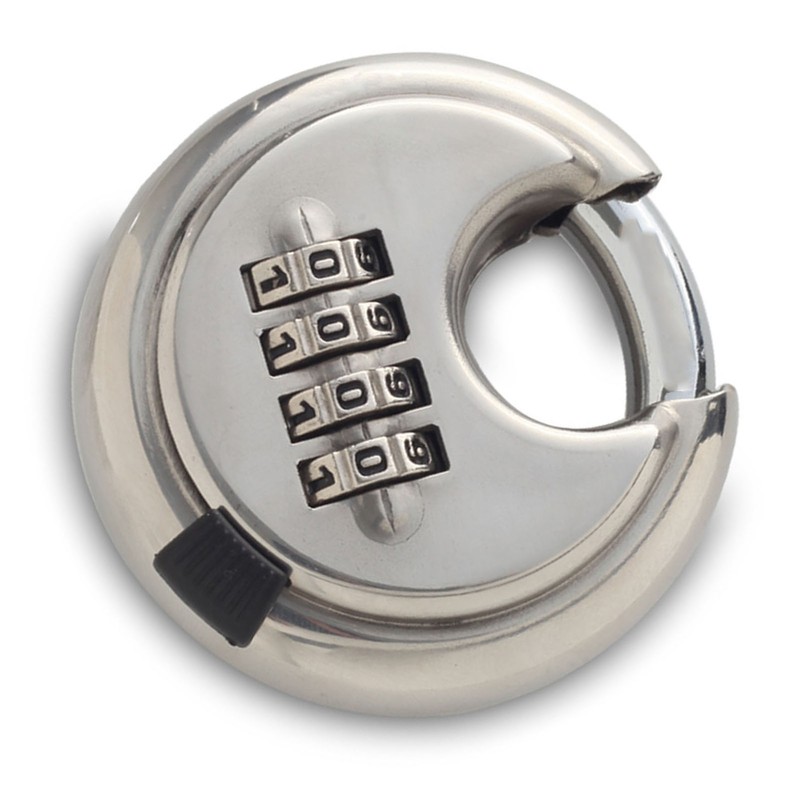 Security Padlock 4 Digits Waterproof Resettable Combination Lock Stainless Steel