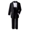 Boy's Formal Tuxedo Suit Set with Tail G208 (Black, 18)