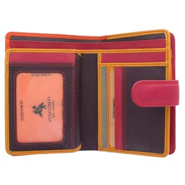 VISCONTI Rainbow Leather Ladies Purse Style RFID Blocking RB51 Orange Multi