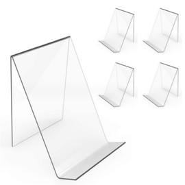 5Pcs Clear Acrylic Display Stand,Acrylic Book Stand,Multi-Functional Display Easel,for Displaying Artworks,Pictures,Books,Music Sheets, notebooks, Artworks, CDs,Jewelry,Watch Display Stand,etc.