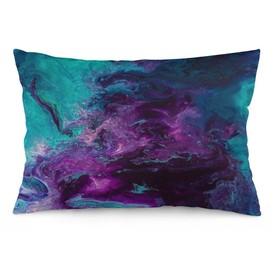 Purple Teal Turquoise Galaxy Nebulous Pillow Covers Decorative Preppy Lumbar Throw Pillowcase 12x20 Inch Couch Cushion Cover for Home Decor Living Room Bedroom College Dorm Bed Car Sofa Sofa