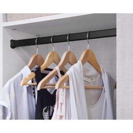 TAG Hardware Wardrobe Closet Rod Concave Shape with End Supports and Protective Cap Slate finish (48 INCH LONG)