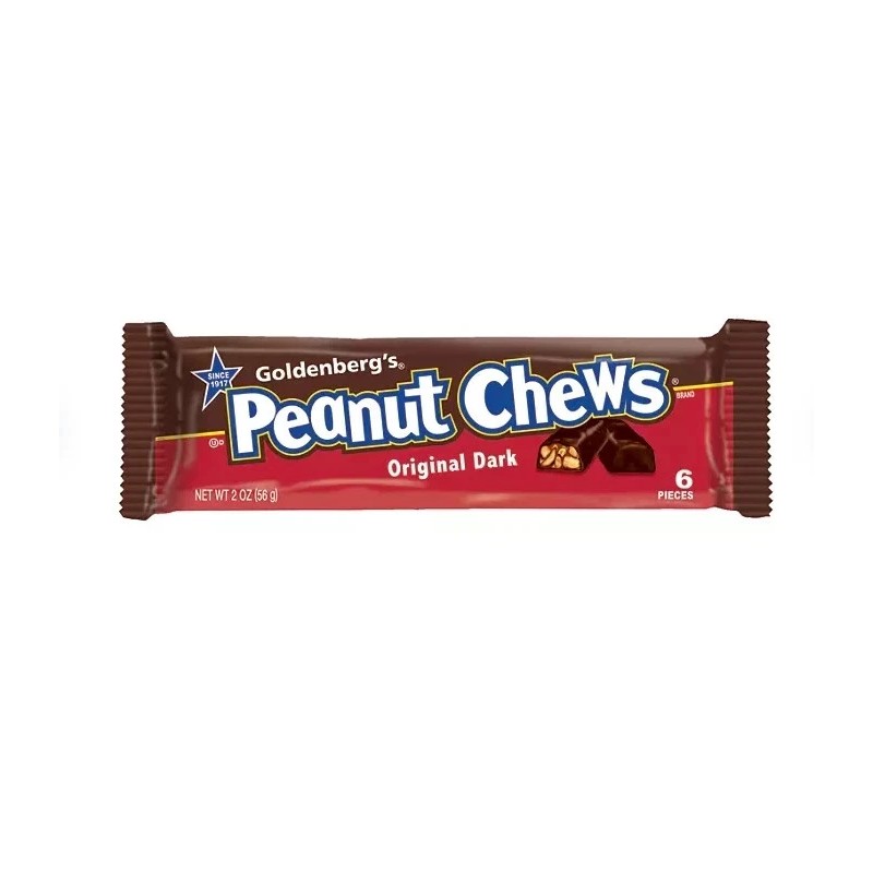 Just Born Goldenberg’s Peanut Chews Original Dark Candy Bars, 2
