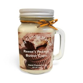 Soy Scented Candles | Handmade & Highly Aromatic Candles Burns Upto 85 Hours in Glass Jar - Perfect for Home Decor, Wedding, Birthday, Dinner (Peanut Butter Cups, 12 oz)