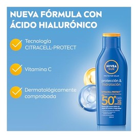 Protector Solar Corporal NIVEA SUN Protección E Hidratación Fps50+ 200Ml Con Vitamina C Y Ácido Hialurónico