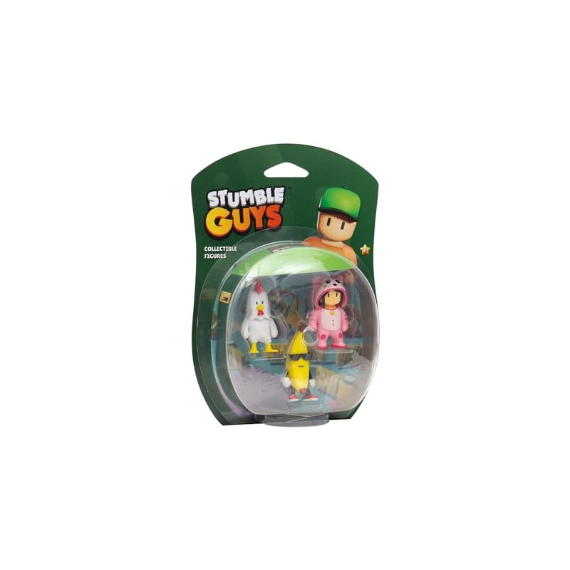 Stumble Guys Collectible Figures 3-Pack - Chicken, Banana Guy, Meowmer