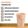 ENGELLAND - 5 x Plastic Cups Apricot Pastel Colours 400ml