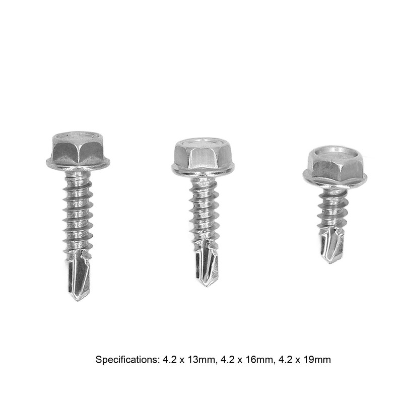 150PCS 304 Stainless Steel Self Tapping Screws Wafer Head Hex