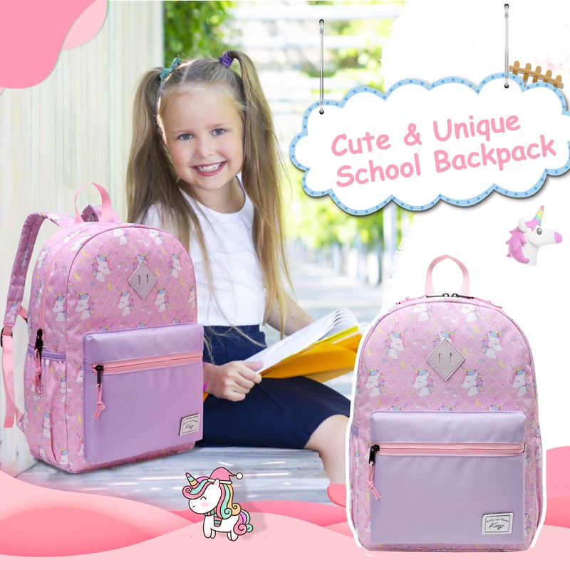 Kids Backpack for Girls, Kasqo Cute Lightweight Water Resistant Toddler