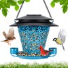 Solar Bird Feeders for Outside Hanging Metal Wild Bird Feeder