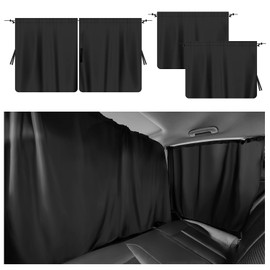 GLURIZ Cortinas Universales para Privacidad de Coche, 2 pcs Cortinas para Coche +1 pcs Cortina Divisora de Coche, Parasol Coche Lateral, Cortinas Opacas para el Asiento Trasero para Viajes, Siesta
