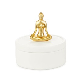 balvi Jewellery Box Yoga Colour White and Gold Ceramic Jewellery Boxes for Your Jewellery with dekora