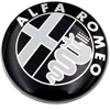 2 Emblems Compatible with Alfa Romeo Car Logo 74mm Black