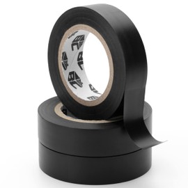 Bates- Black Electrical Tape, 0.62 in x 49 ft, 3 Pack, Electric Tape, Electrical Tape Black, Electric Tape Black, Waterproof Electrical Tape, Wire Tape, Eletrical Tape, High Temp Electrical Tape