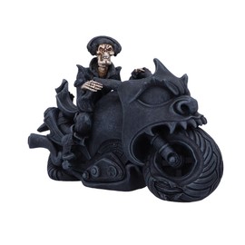 Nemesis Now Rebel Rider Skeleton Biker Figure, Black, 19 cm