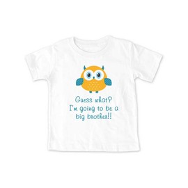 cute & funny Guess What? I'm Going to be a Big Brother Baby Birth Pregnancy Announcement Soft Shirt (12 Months Infant Shirt, White)