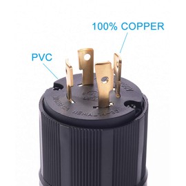 MICTUNING NEMA L14-30P 30A 125-250V Generator Twist Lock Male Plug 4 Prong Industrial Grade Replacement Male Plug