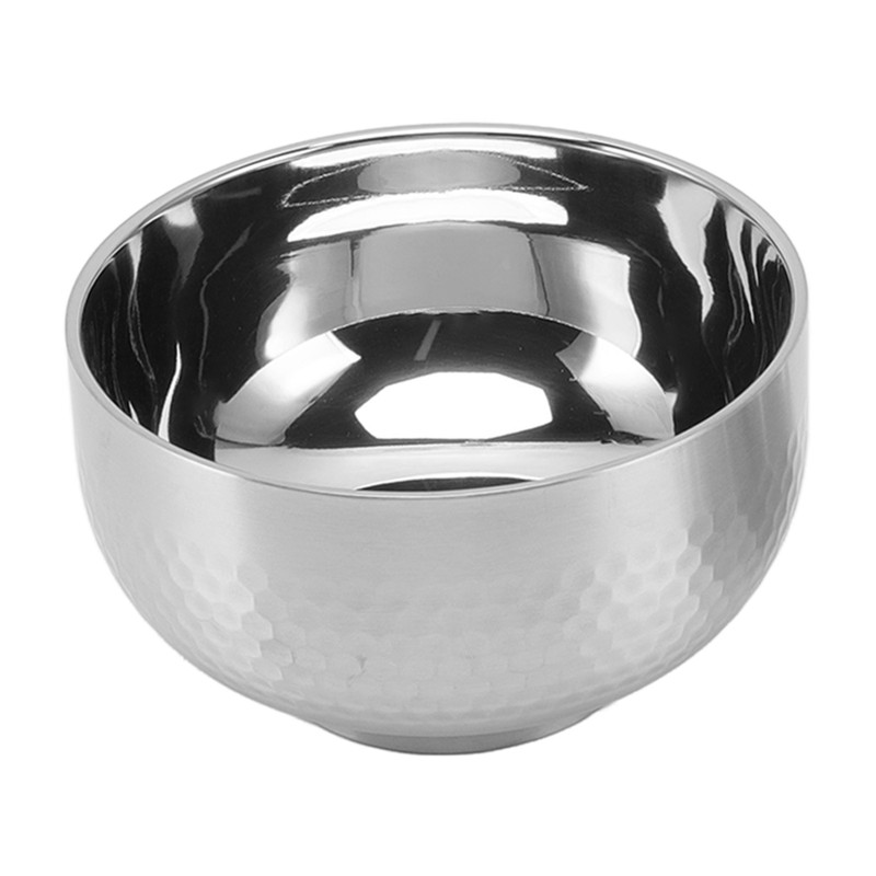 Stainless Steel Bowl 2 Layer Rustproof Thermal Insulation for Rice