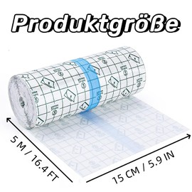 ANAMPION ANAMPION 15cm*5m Tattoo Folie Tattoo Pflaster Tattoo Aftercare Wasserdichte Klebebandage Transparent Bandage PU Folie Tape Second Skin Tattoo Atmungsaktive Hautschutzauflage f??r T?towierte Haut