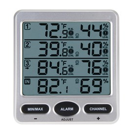Ambient Weather WS-10 Wireless Indoor/Outdoor 8-Channel Thermo-Hygrometer with Three Remote Sensors