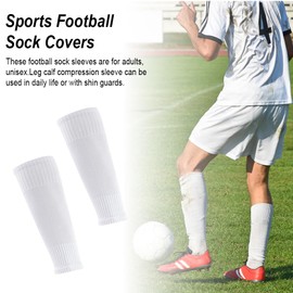 Ukontagood 6 Pairs Leg Sleeves for Soccer Socks, Shin Guard Sleeves to Accompany Grip Soccer Socks, Soccer Sleeve Socks for Youth Adults (White+Black)