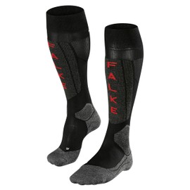 FALKE Womens SK5 Skiing Socks, Silk, Black (Black-Mix 3010), US 8-9 (EU 39-40 Ι UK 5.5-6.5), 1 Pair