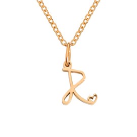 Yimofy Initial Necklace for Women Rose Gold Plated Stainless Steel Women's Dainty Letter Necklace Tiny A-Z Initial Pendant Choker Necklace R