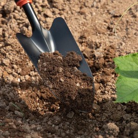 RISTEASO Garden Tool Set, 7 Pieces, Gardening Tool Kit Including 2 Shovels, Rakes, Cultivators, and Transplanting Tools, Rust-Resistant Iron Tools, Rubber Grip Handles (7)