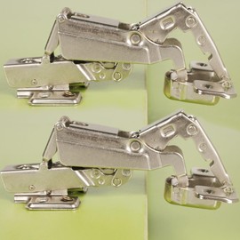 2-Pack 165 Degree Frameless Cabinet Corner Door Hinge Fully Covered Soft Close, Yueziye Hidden Cabinet Hinge Soft Close Slow Hydraulic Hinge Adjustable - Corner Cabinet Wardrobe Folding Cabinet Door