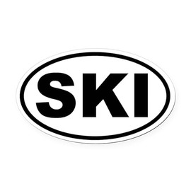 CafePress SKI Oval Car Magnet, Euro Oval Bumper Magnet