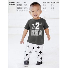 Aiden's Corner Cute Handmade Toddler Boy Girl My 2nd Birthday Tee Shirts - Kids Second Party Outfits (Pink White, 2T)