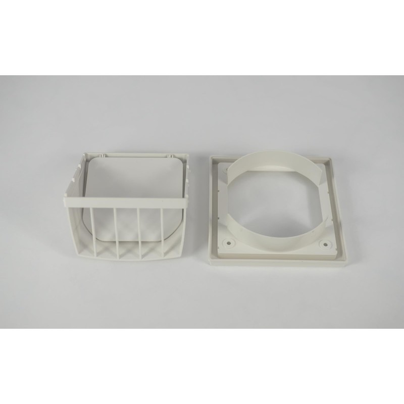 White Wall Vent Hood with Gravity Flap | Durable ASA