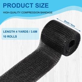 TrelaCo 10 Pcs Cast Tape Fiberglass Casting Tape, 2" x 4 Yd, Black